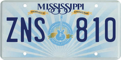 MS license plate ZNS810