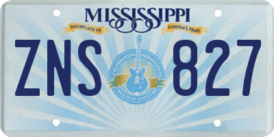 MS license plate ZNS827