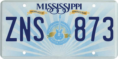 MS license plate ZNS873