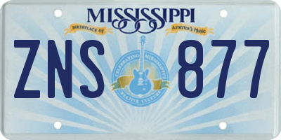 MS license plate ZNS877