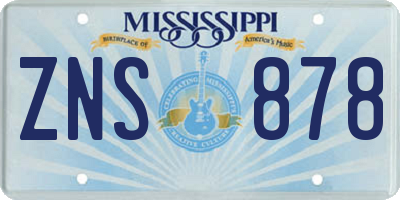 MS license plate ZNS878