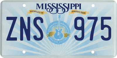 MS license plate ZNS975
