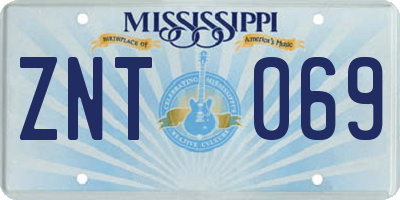 MS license plate ZNT069