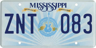 MS license plate ZNT083