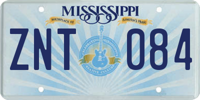MS license plate ZNT084