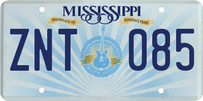 MS license plate ZNT085