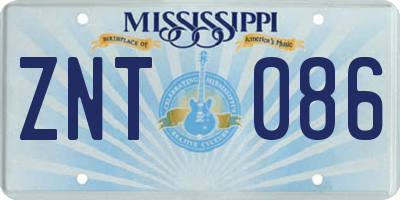 MS license plate ZNT086