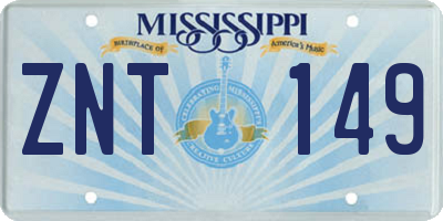 MS license plate ZNT149