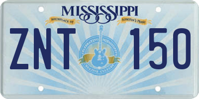 MS license plate ZNT150