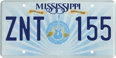 MS license plate ZNT155
