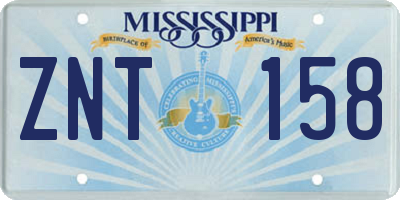 MS license plate ZNT158