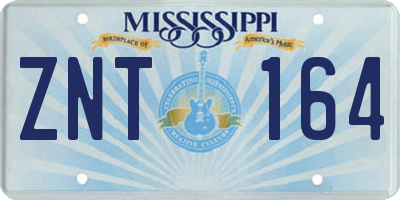 MS license plate ZNT164