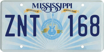 MS license plate ZNT168