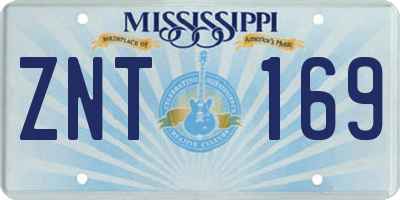 MS license plate ZNT169