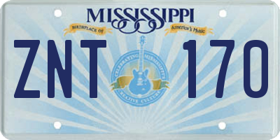 MS license plate ZNT170