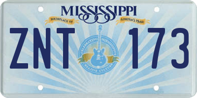 MS license plate ZNT173