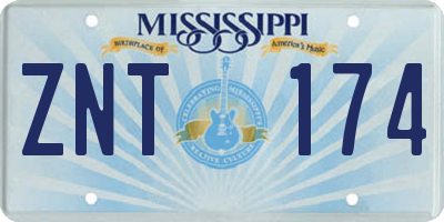 MS license plate ZNT174