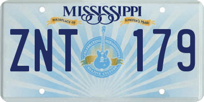 MS license plate ZNT179