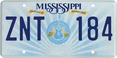 MS license plate ZNT184