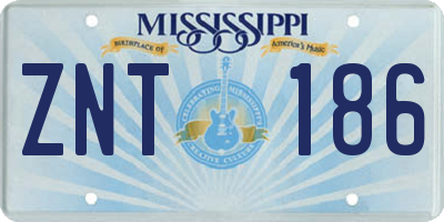 MS license plate ZNT186