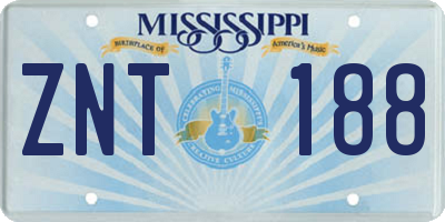 MS license plate ZNT188