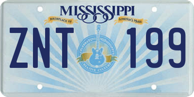 MS license plate ZNT199