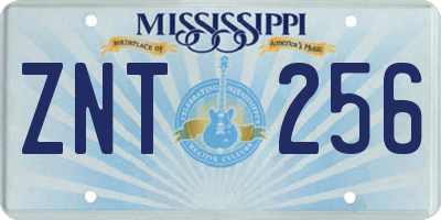 MS license plate ZNT256