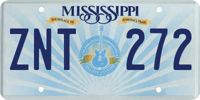 MS license plate ZNT272