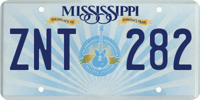 MS license plate ZNT282