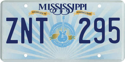 MS license plate ZNT295