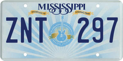 MS license plate ZNT297