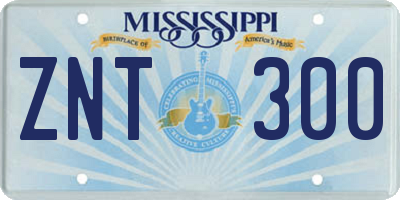 MS license plate ZNT300
