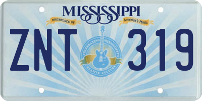 MS license plate ZNT319