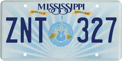 MS license plate ZNT327