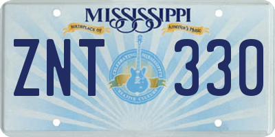 MS license plate ZNT330