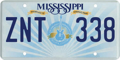MS license plate ZNT338