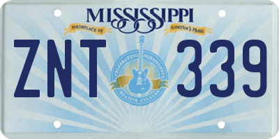 MS license plate ZNT339