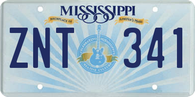 MS license plate ZNT341