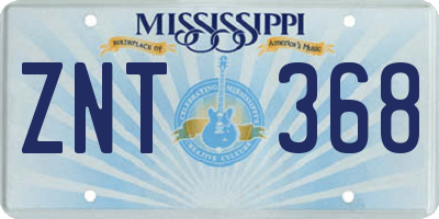 MS license plate ZNT368
