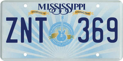 MS license plate ZNT369