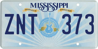 MS license plate ZNT373