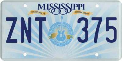 MS license plate ZNT375