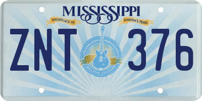 MS license plate ZNT376