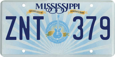 MS license plate ZNT379