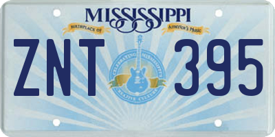 MS license plate ZNT395