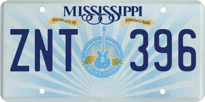 MS license plate ZNT396