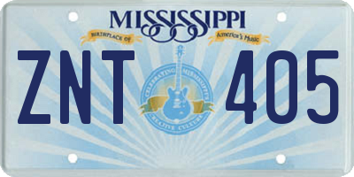 MS license plate ZNT405