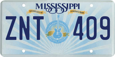 MS license plate ZNT409