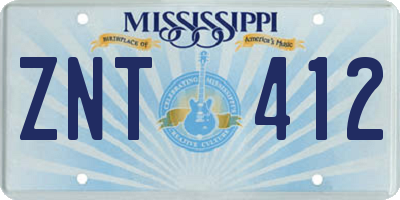 MS license plate ZNT412