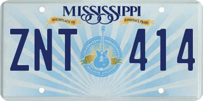 MS license plate ZNT414